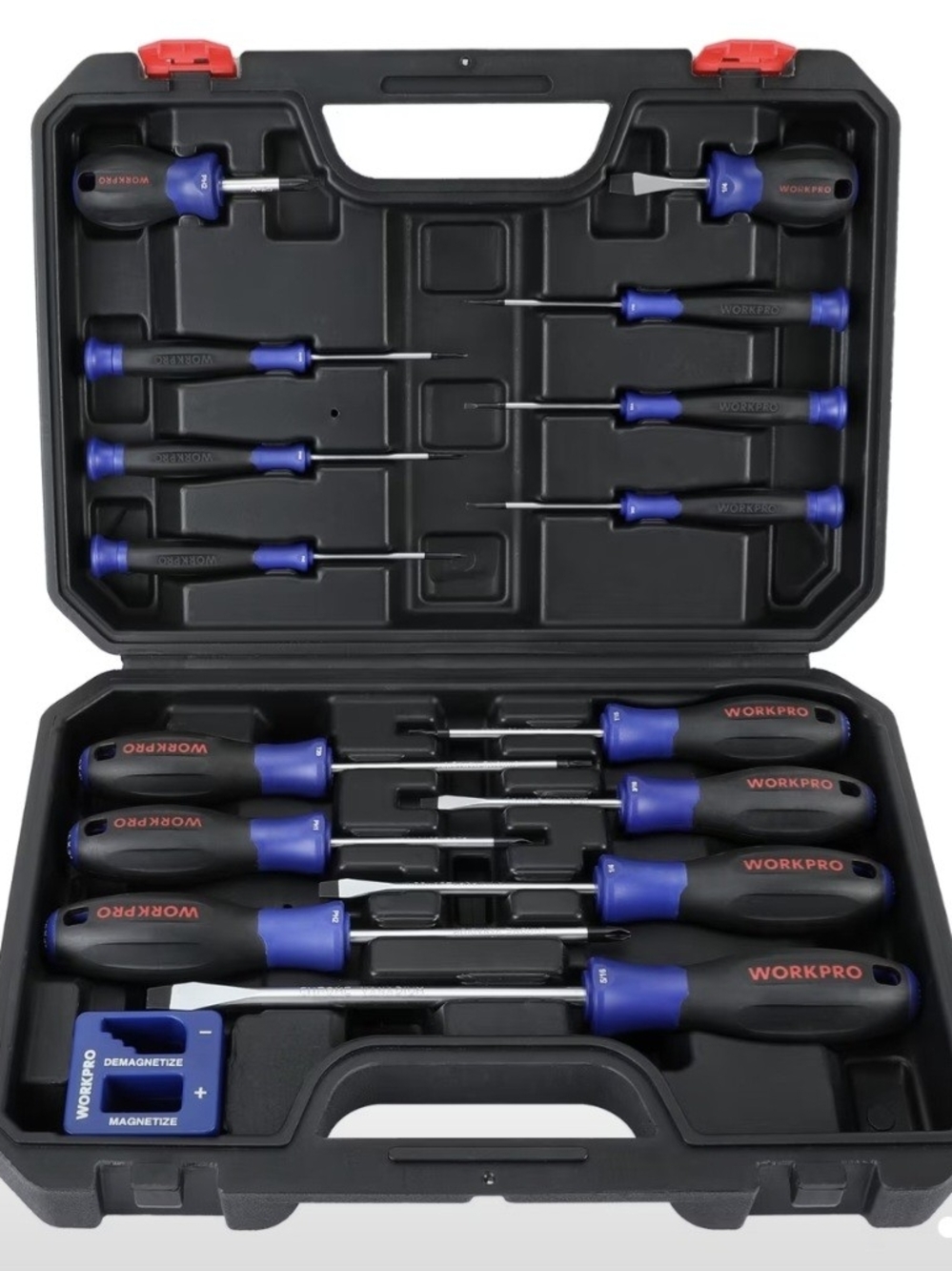 WORKPRO 18-Piece Screwdriver Set in Blue and Black - Home Storage Case